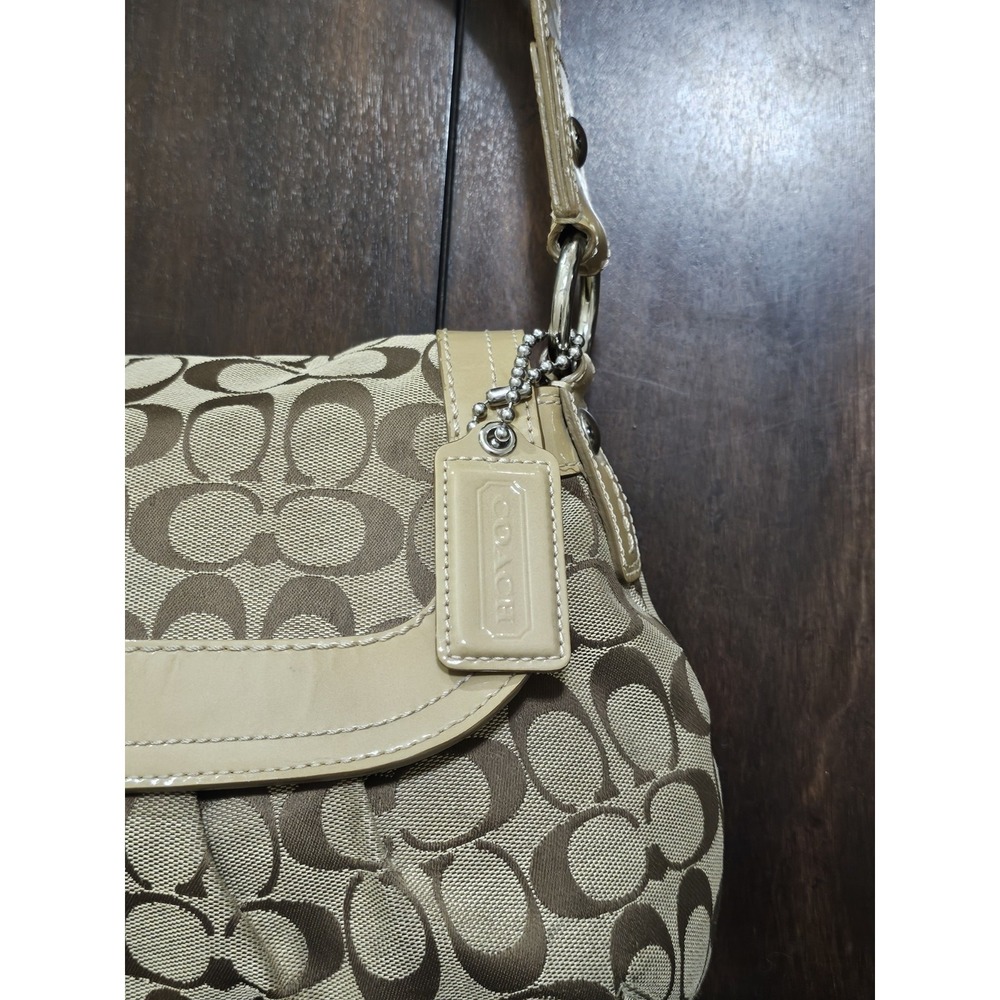 Coach F13739 Signature Soho Flap Shoulder Bag Purse Tan With Matching Wallet Y2K - Picture 7 of 14